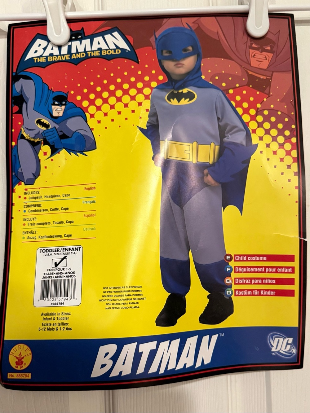 Batman Kids Costume - Blue, Yellow and Black